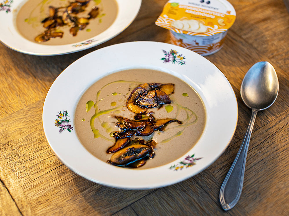 Aksamitna grzybowa z Kremowym cebulkowym