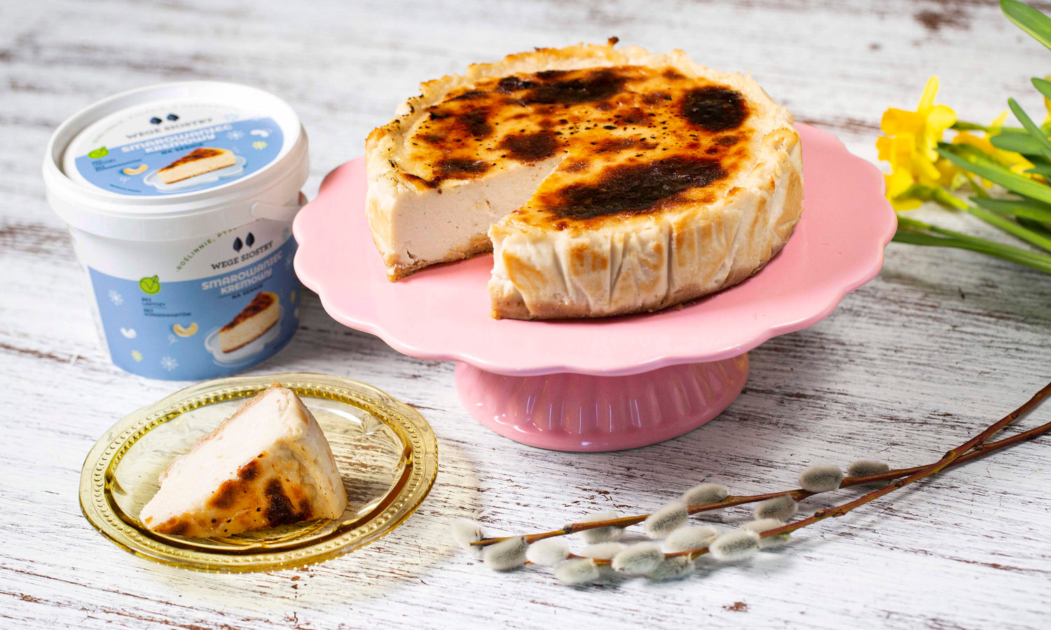 Roślinny Kremowy Sernik w stylu baskijskim