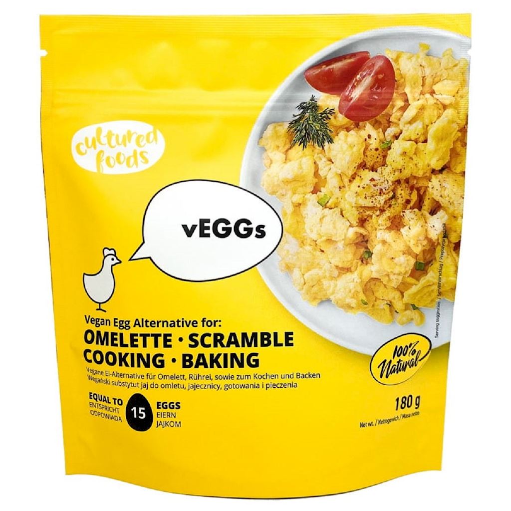 vEGGs roślinny zamiennik jaj do jajecznicy, omletu, quiche bezglutenowy Cultured Foods 180 g