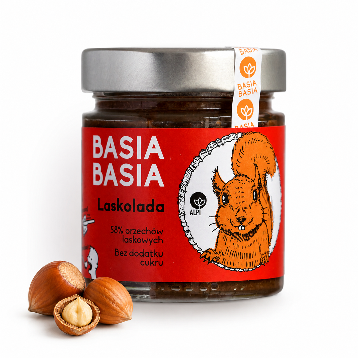 BASIA BASIA Krem z orzechów laskowych Laskolada bez cukru 210 g