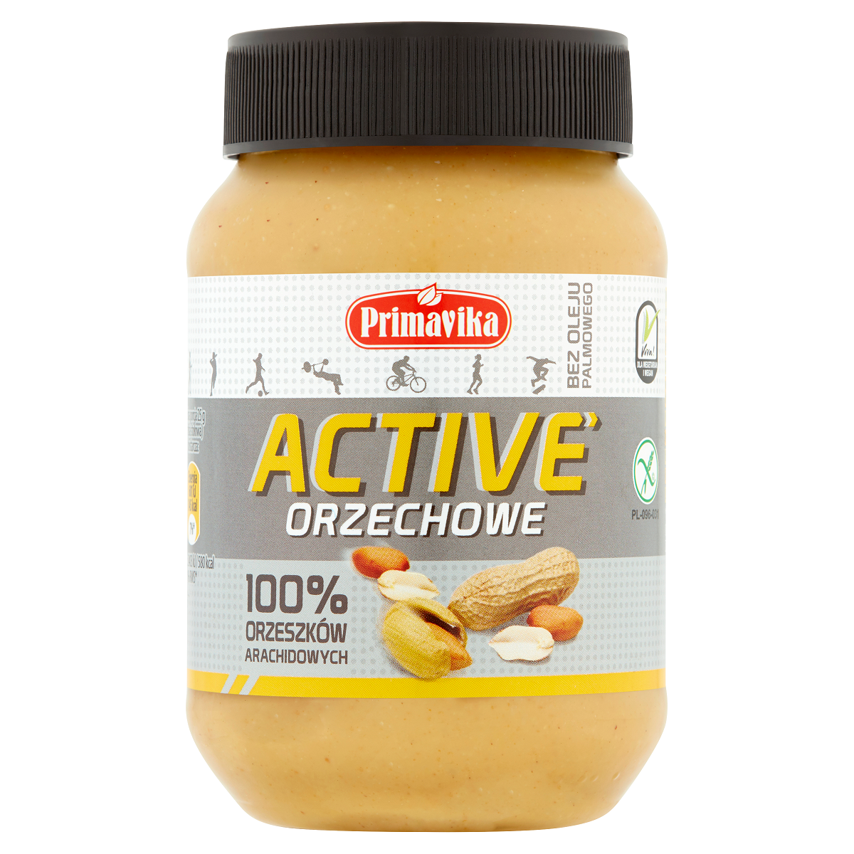 Pasta orzechowa 100% Active bezglutenowa 470 g Primavika