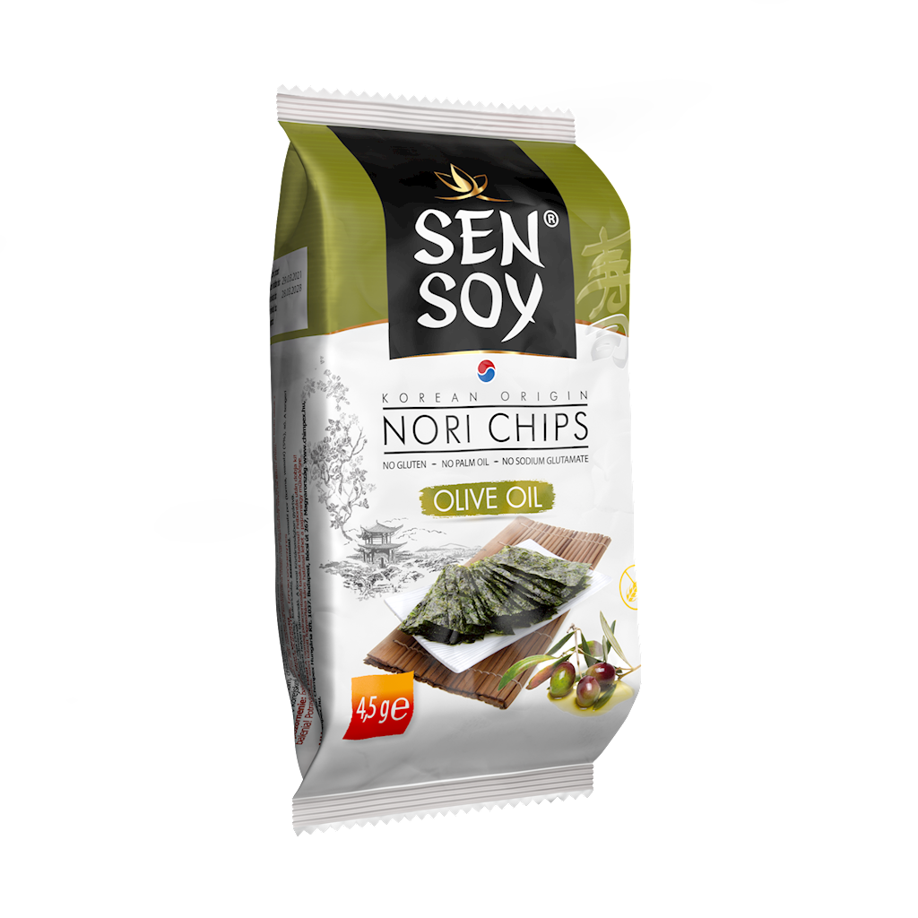 Chipsy nori z oliwą z oliwek bezglutenowe 4,5g SEN SOY