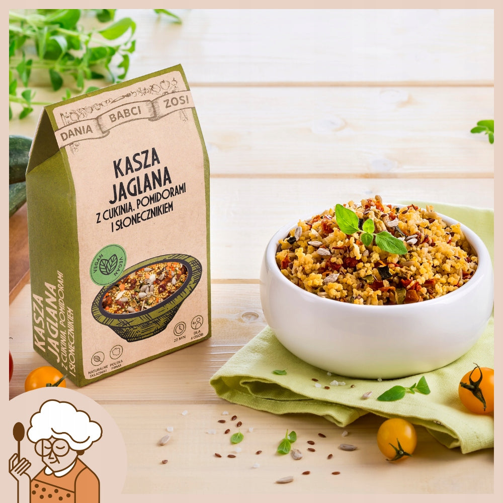 SYS FOOD Kasza jaglana z cukinią, pomidorami i słonecznikiem 250 g