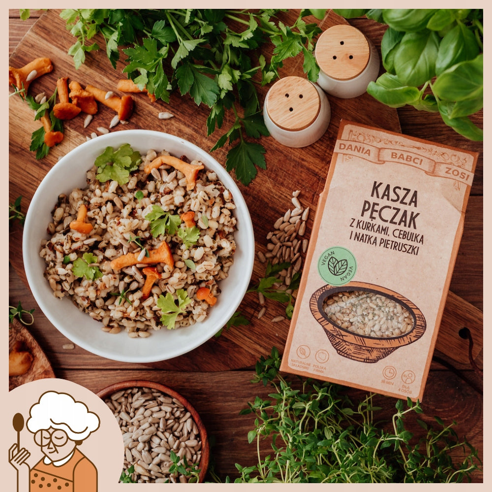 SYS FOOD Kasza pęczak z kurkami, cebulką i natką pietruszki 200 g