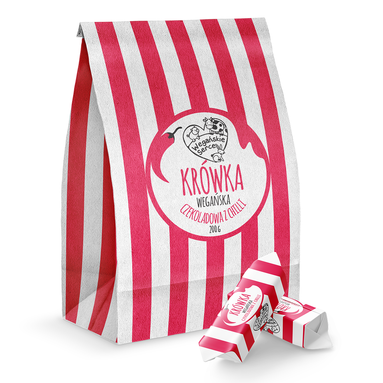 Wegańskie Serce Krówka wegańska czekoladowa z chilli 120 g