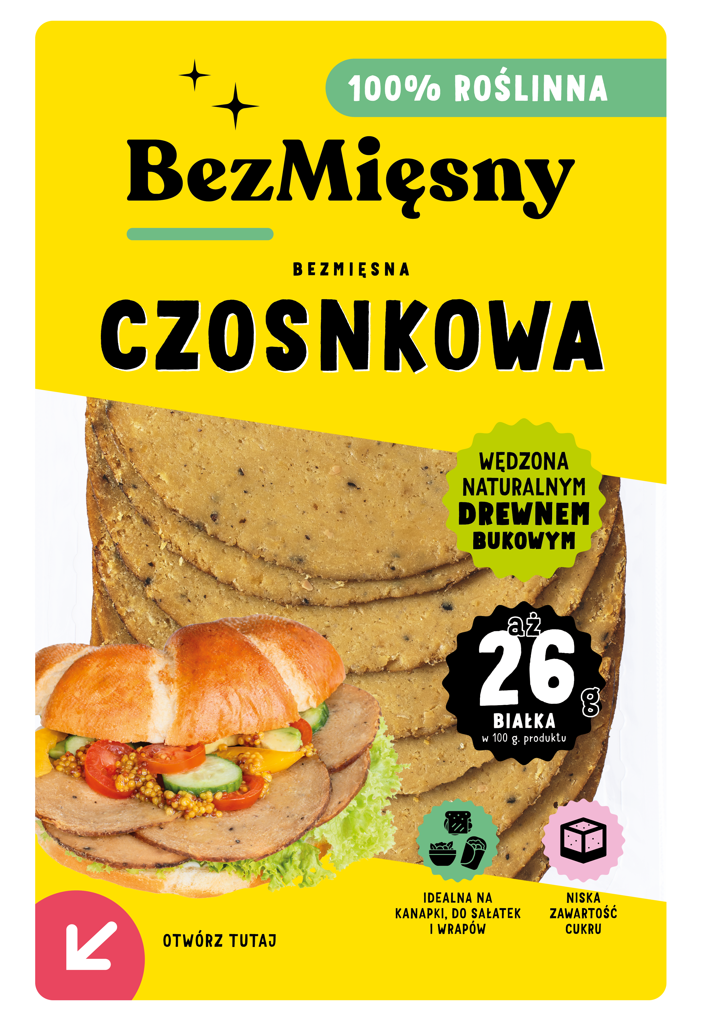 Bezmięsny Bezmięsna Szynka Czosnkowa 120 g
