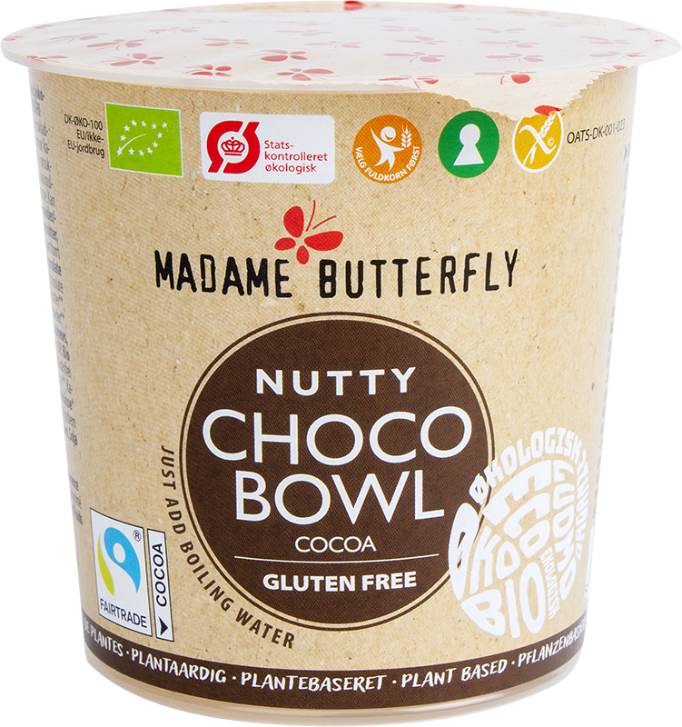 Owsianka błyskawiczna czekolada i orzechy laskowe bezglutenowa BIO 55g Madame Butterfly