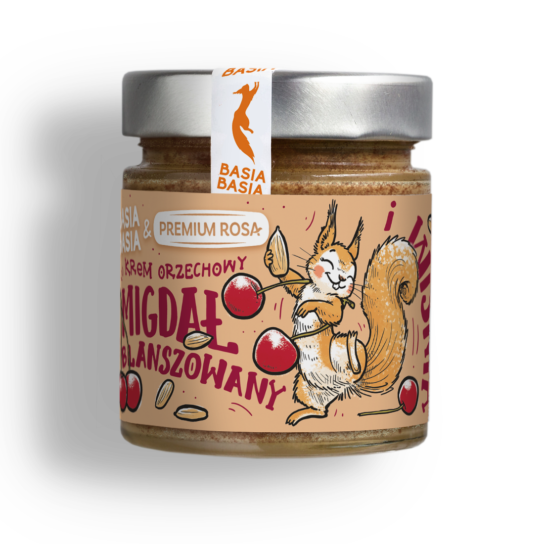 BASIA BASIA Krem orzechowy migdał blanszowany i wiśnia 195 g