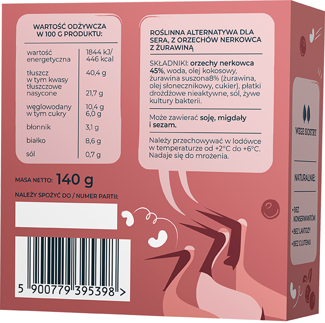 Toczony z nerkowców z żurawiną 140 g