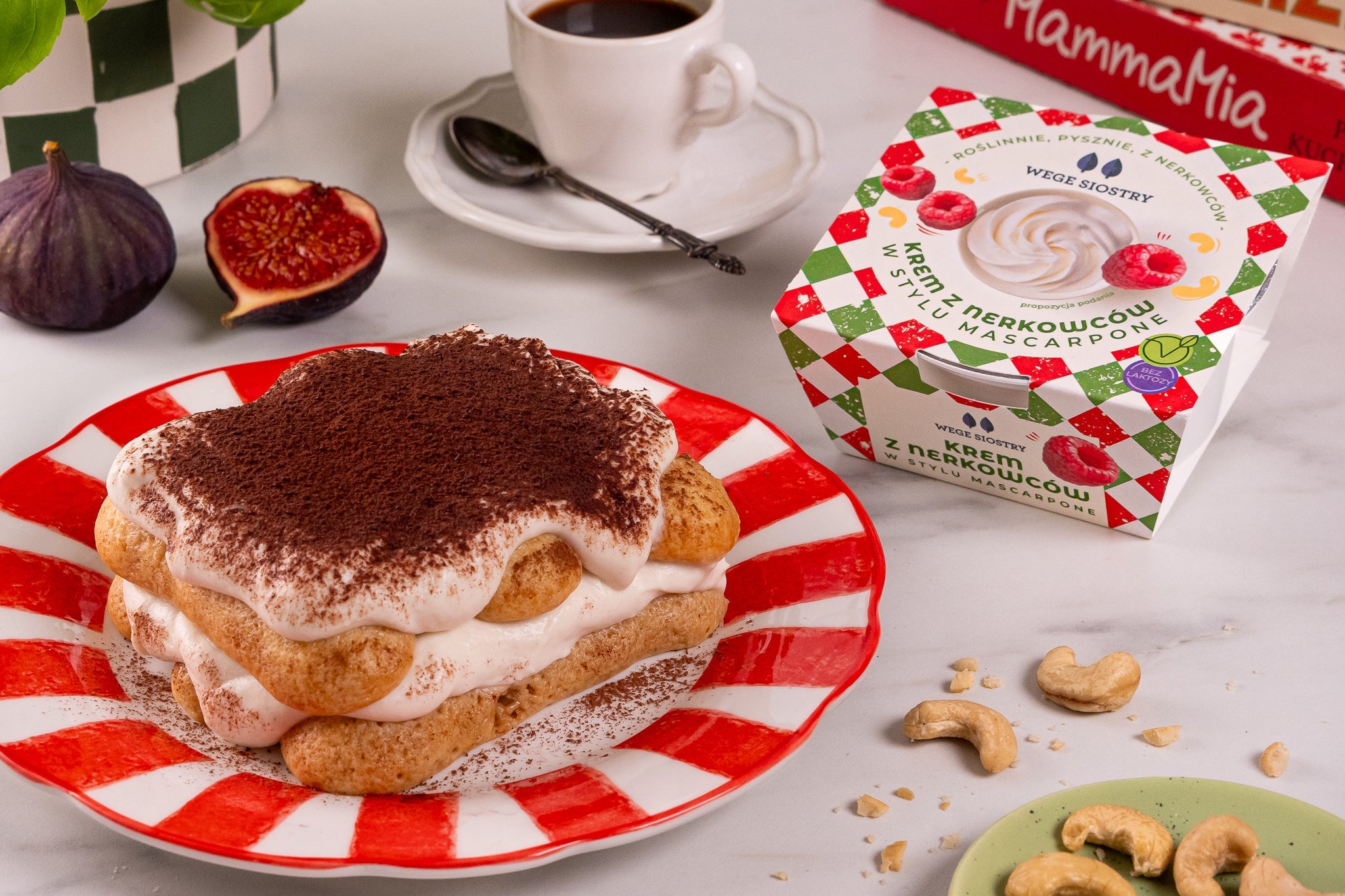 Tiramisu Roślinne z Kremem z Nerkowców