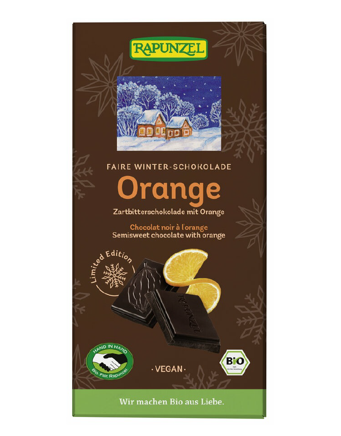 Czekolada gorzka z pomarańczą BIO 80 g RAPUNZEL (produkt sezonowy)