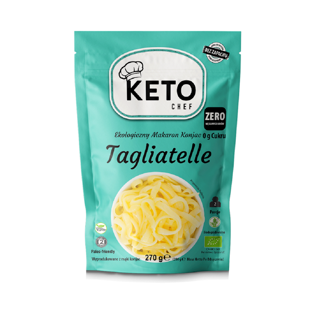 Makaron konjac tagliatelle bezglutenowy BIO 270g KETO CHEF