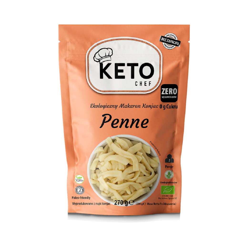 Makaron konjac Penne bezglutenowy BIO 270g KETO CHEF