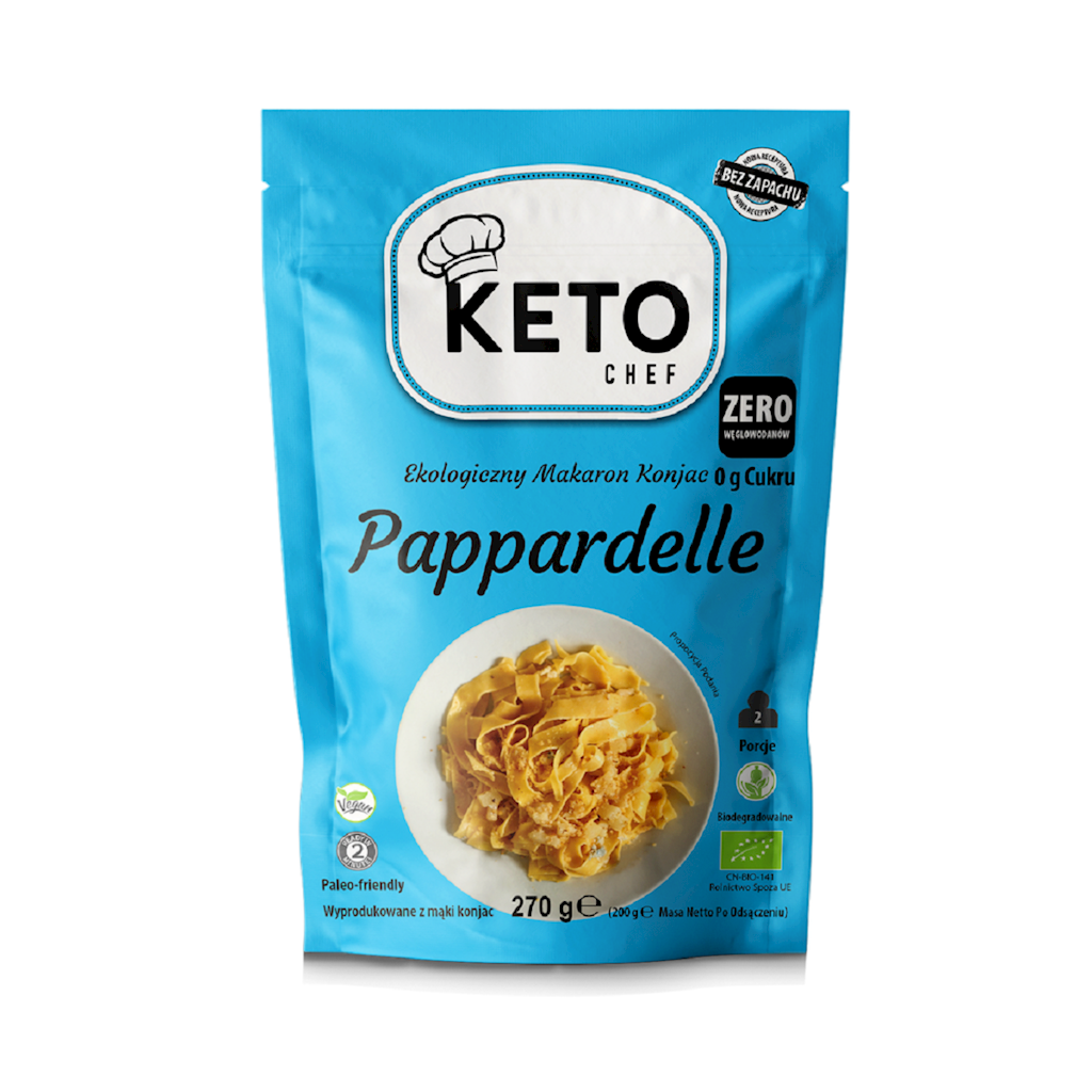 Makaron konjac Pappardelle bezglutenowy BIO 270g KETO CHEF
