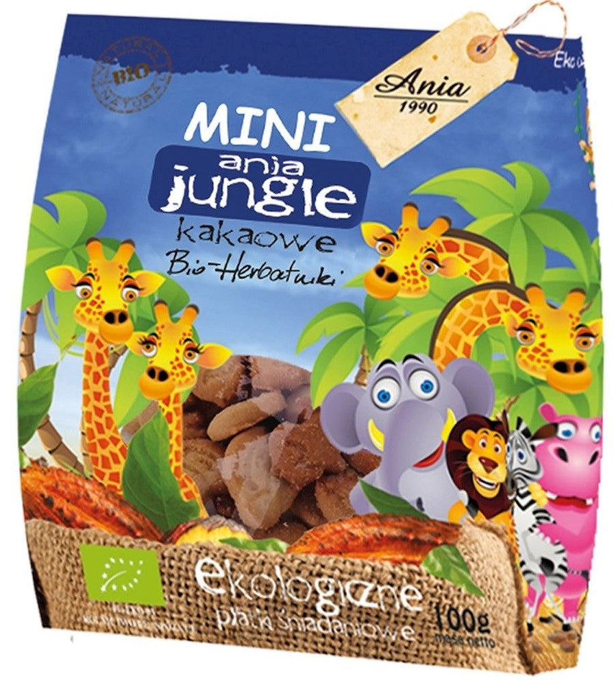 Herbatniki mini jungle kakaowe  BIO 100g ANIA