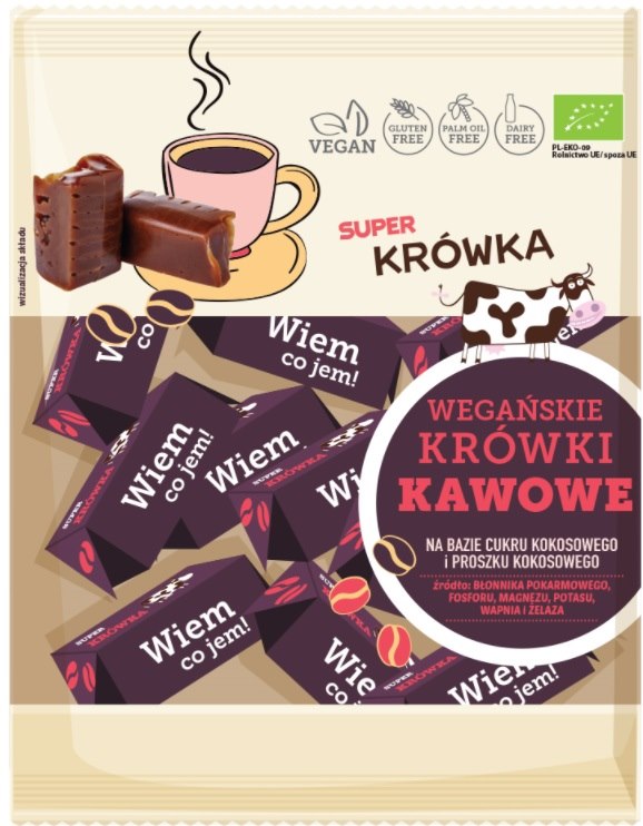 Krówki bezmleczne kawowe bezglutenowe BIO 150g Super Krówka