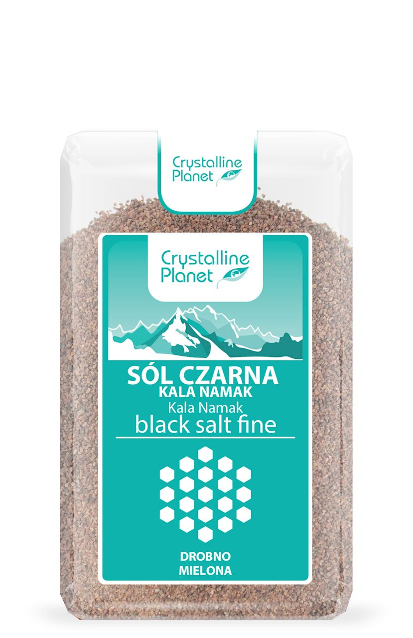 Sól czarna Kala Namak drobno mielona 600g Crystalline Planet