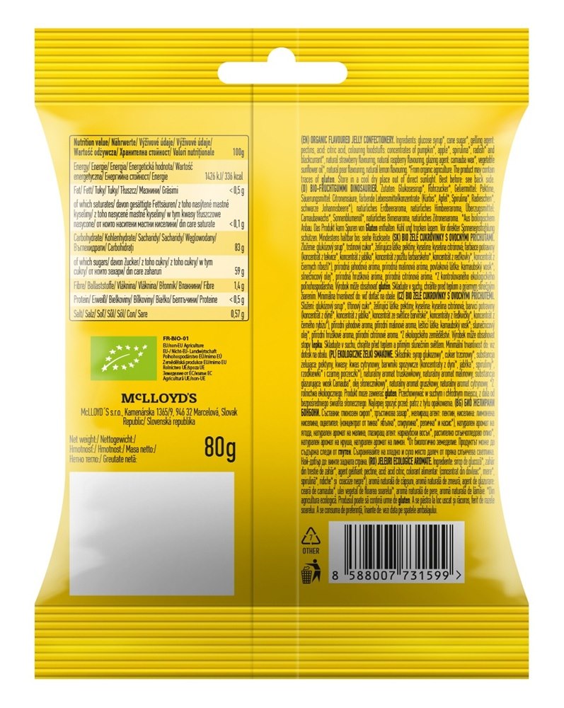 Żelki słodkie bezglutenowe BIO 80 g BioSaurus