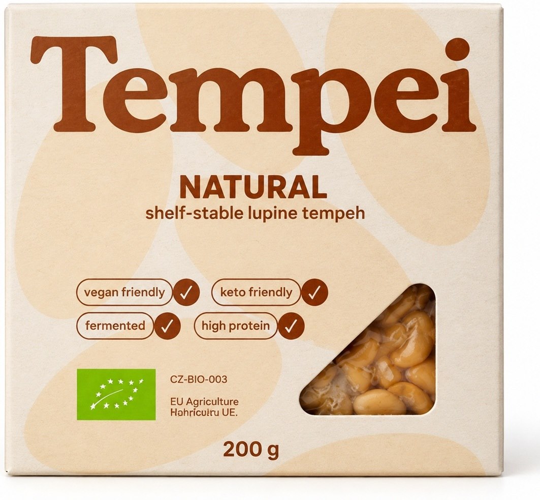 Tempeh z łubinu naturalny BIO 200 g TEMPEI