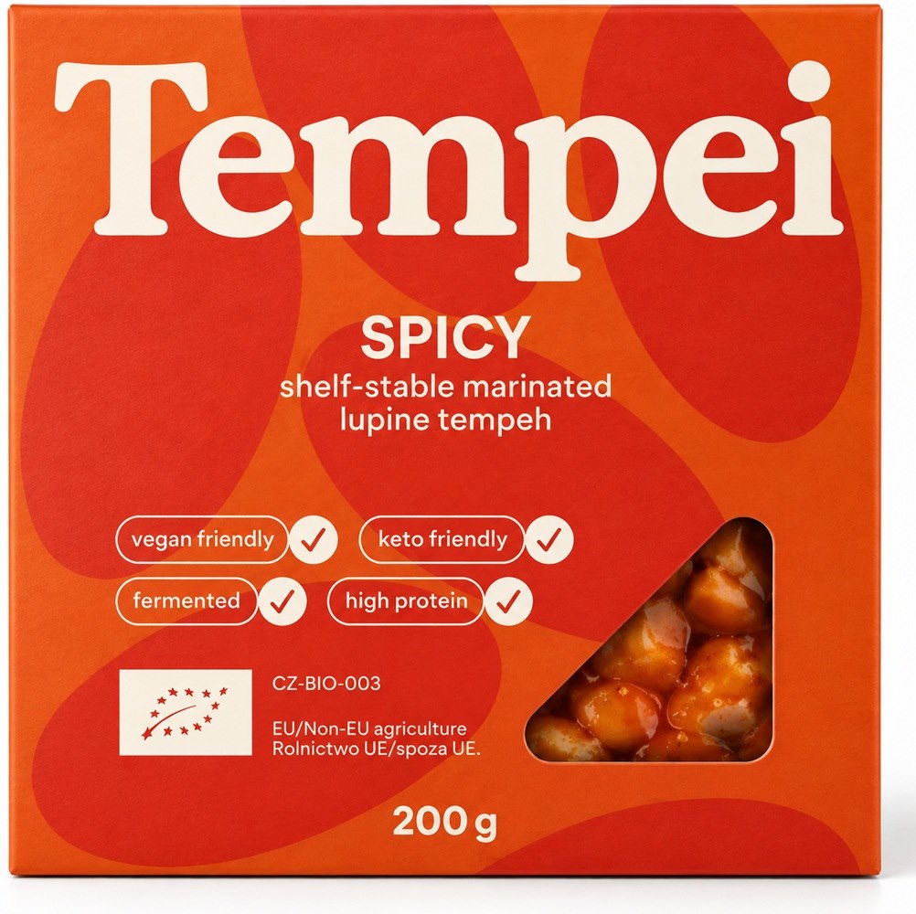Tempeh z łubinu marynowany pikantny BIO 200 g TEMPEI