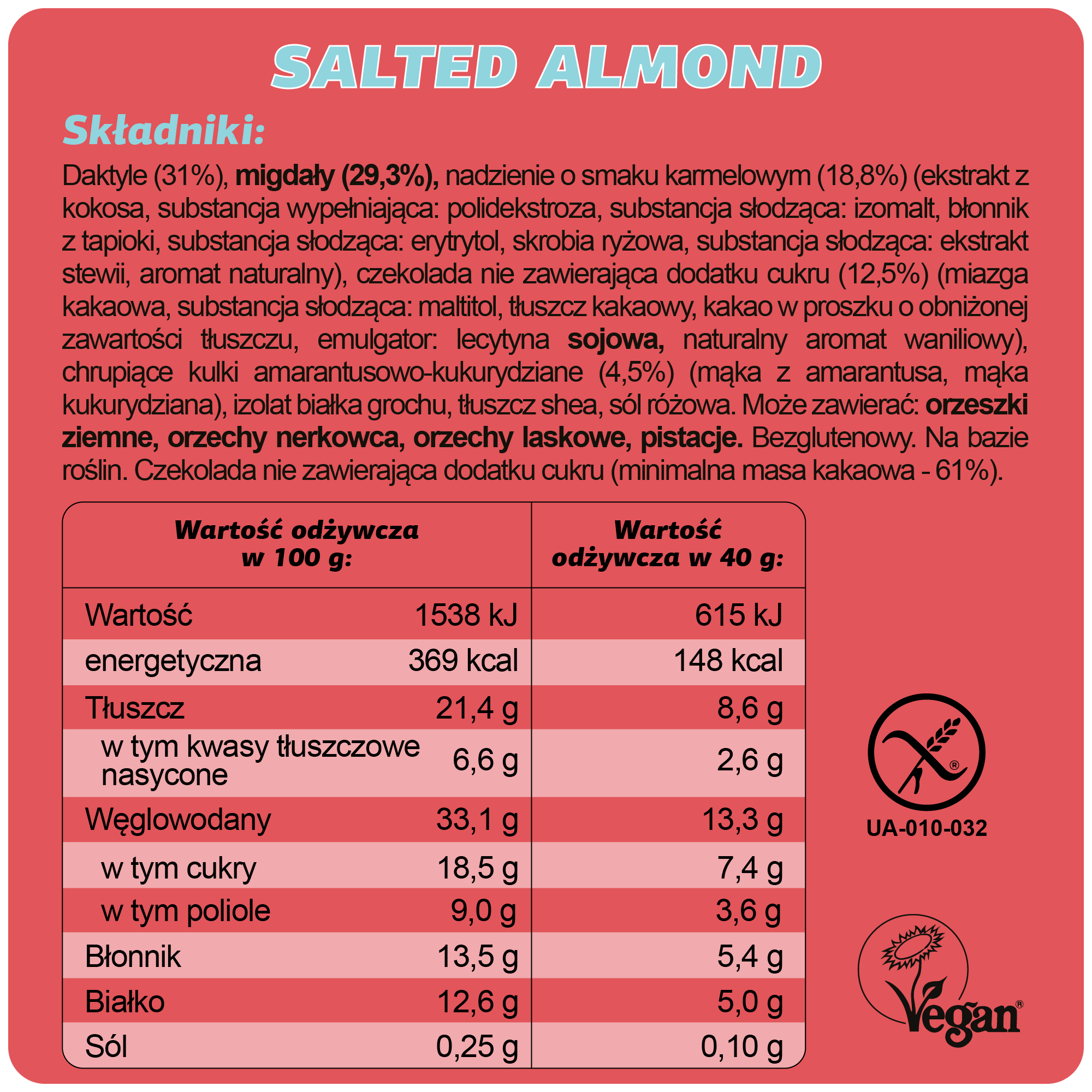 FIZI baton w polewie czekoladowej SALTED ALMOND 40g