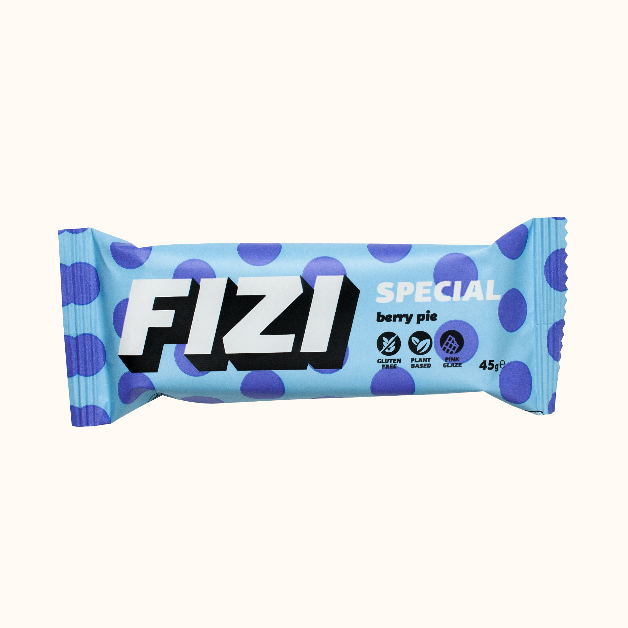 FIZI Baton w różowej polewie „BERRY PIE” jagoda malina 45g