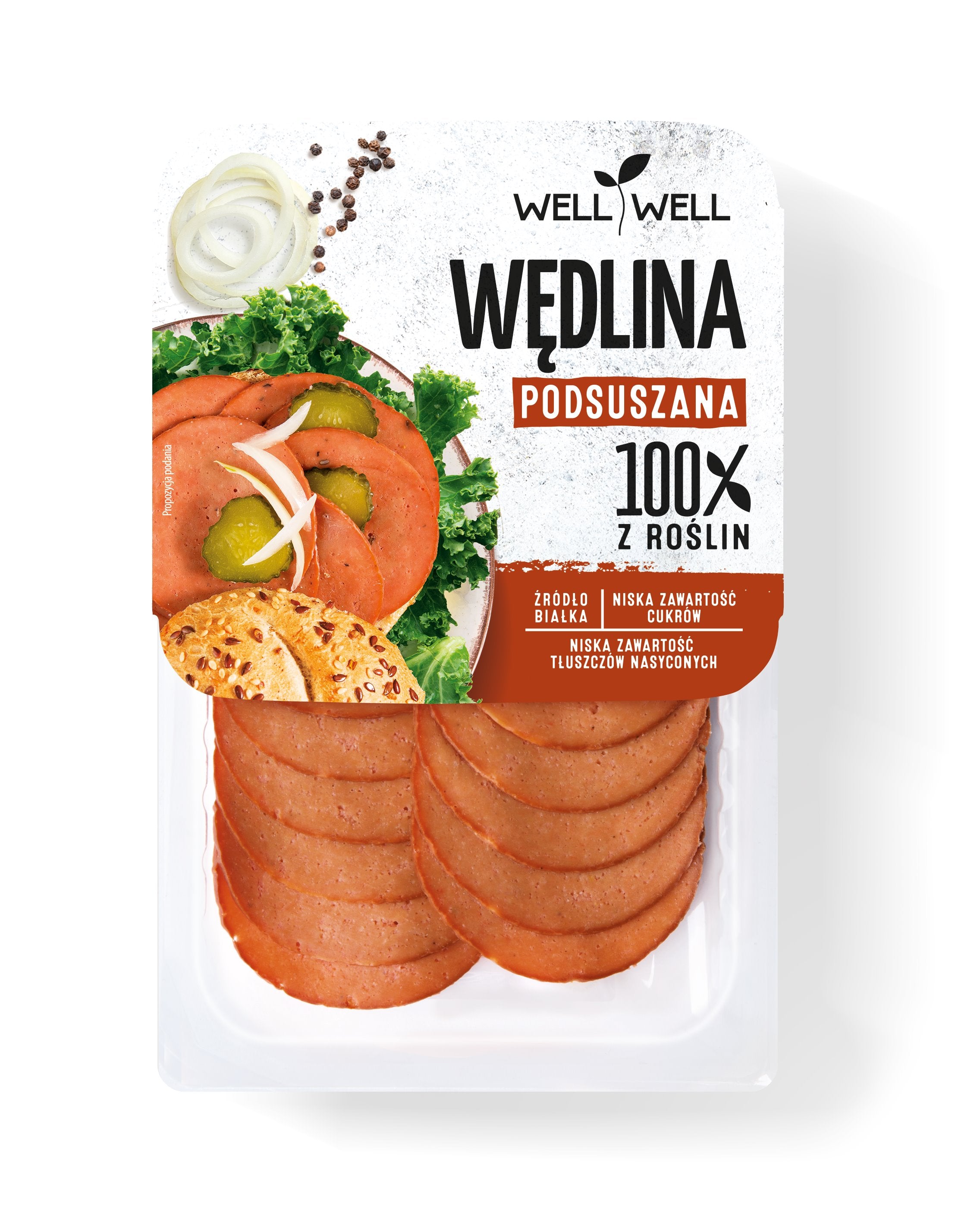 WELL WELL Wędlina roślinna podsuszana 90g