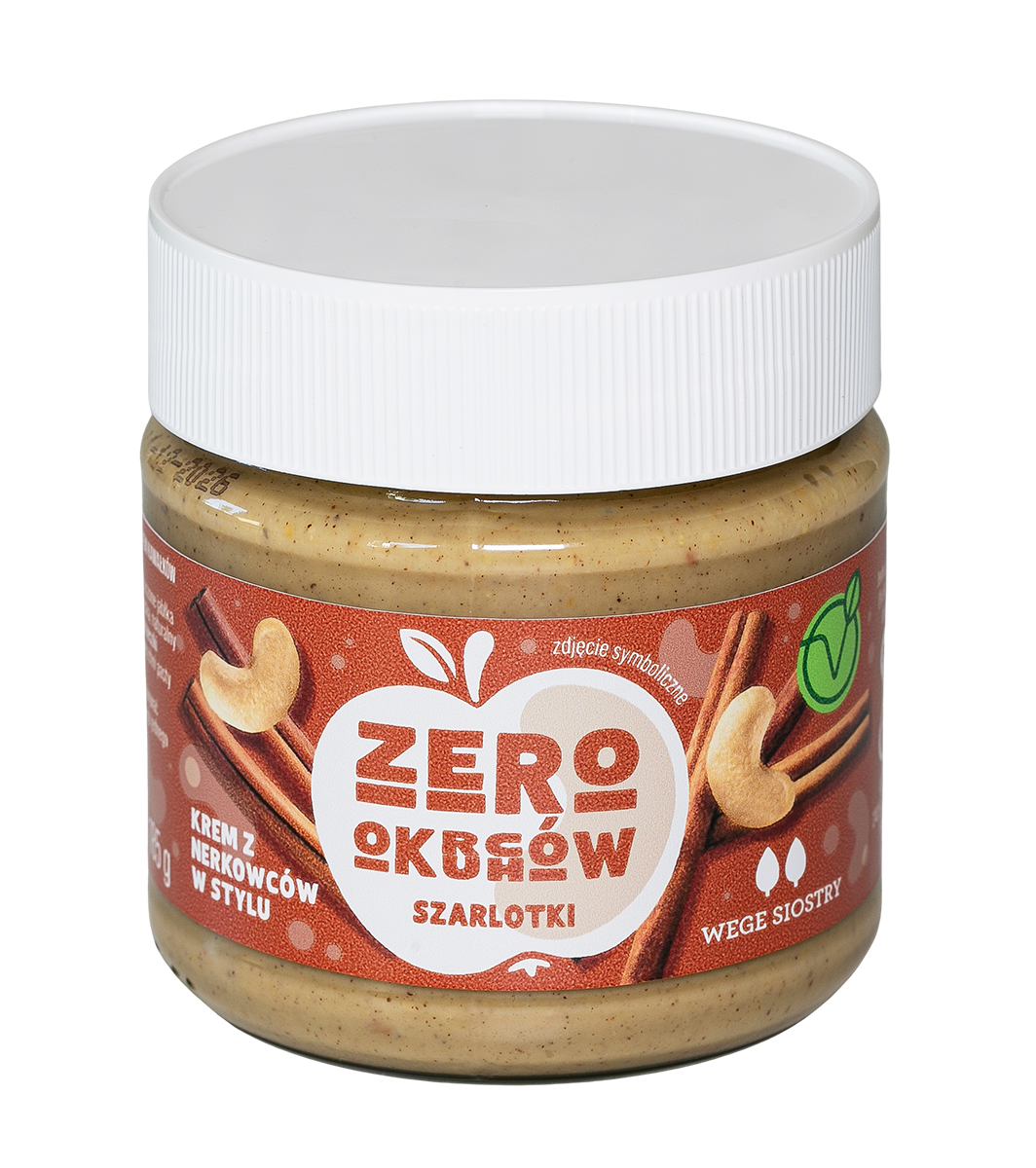 Zero Okruchów Szarlotki - Krem z nerkowców z jabłkiem i cynamonem 185 g