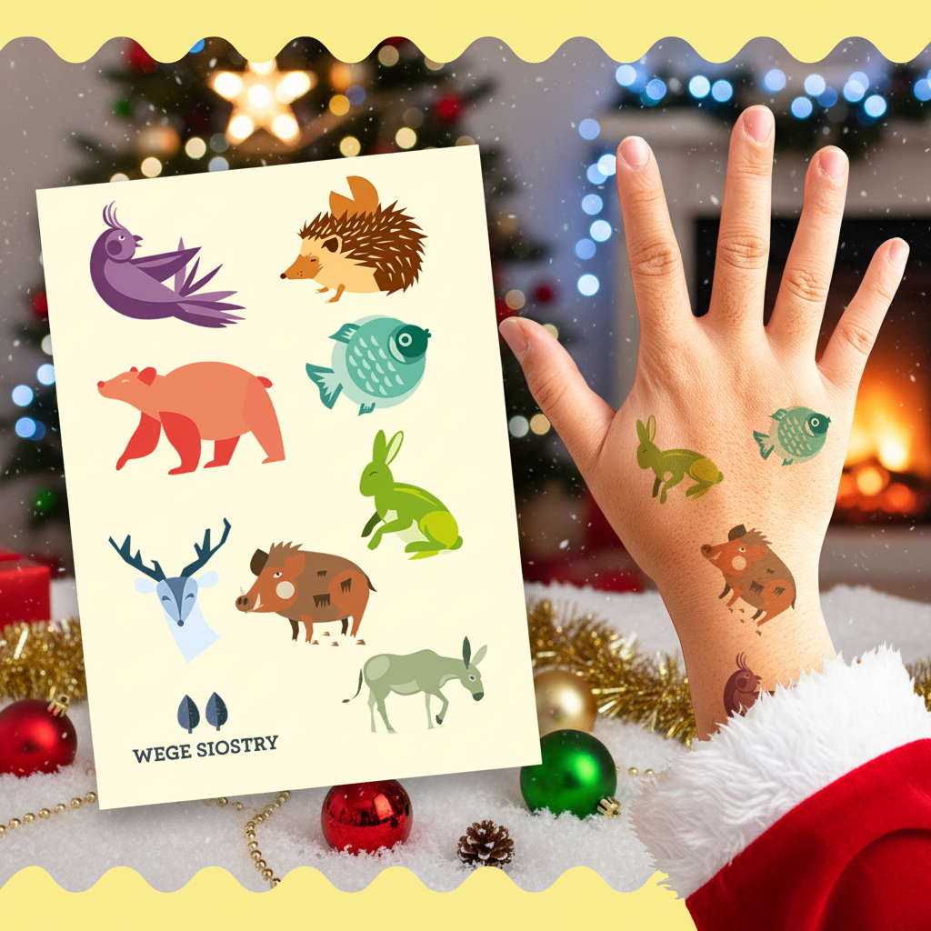 Tatuaże zmywalne z bohaterami Toczonych Wege Siostry 9 sztuk (1 arkusz)