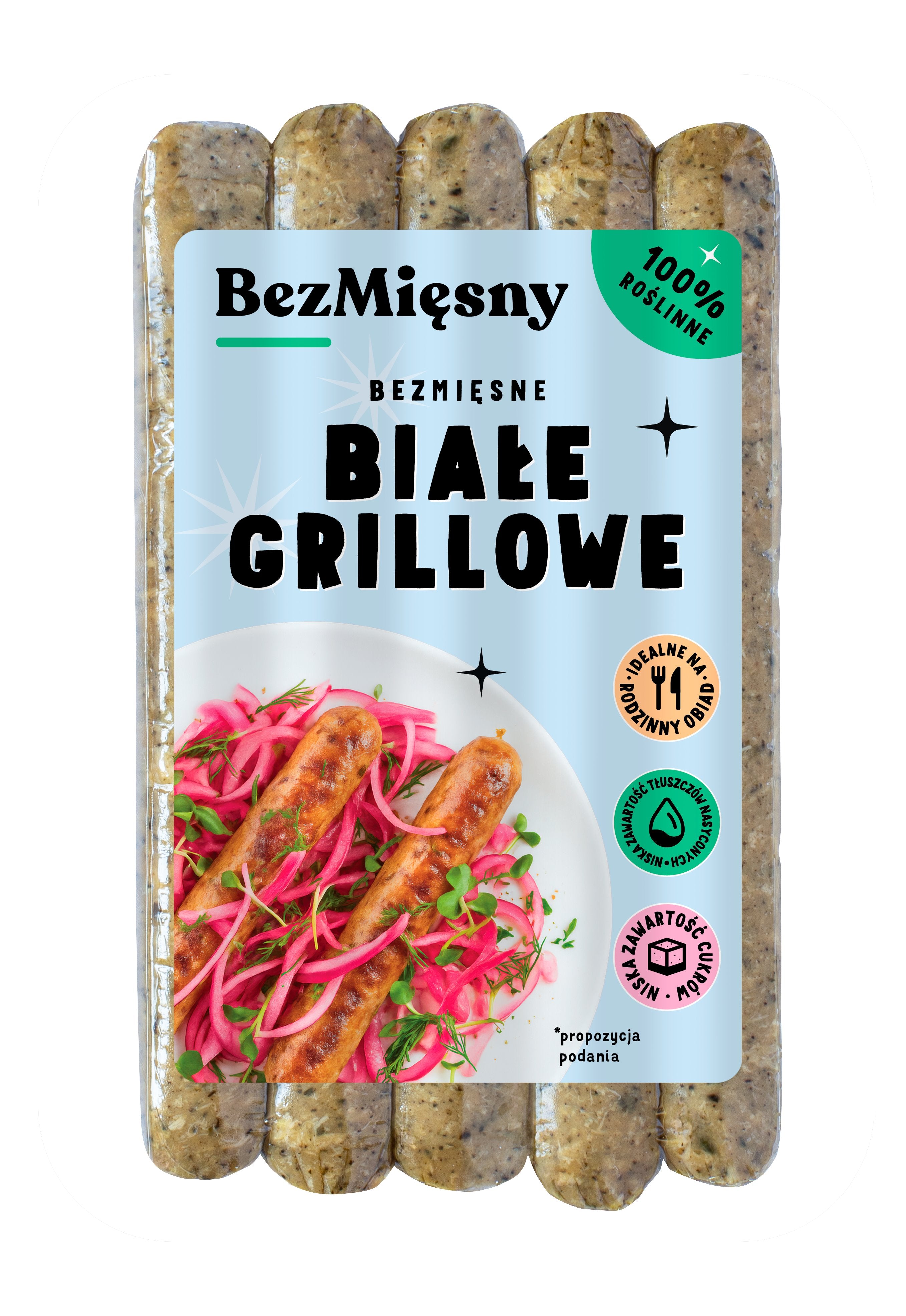 Roślinne Kiełbaski Białe 180g Bezmięsny