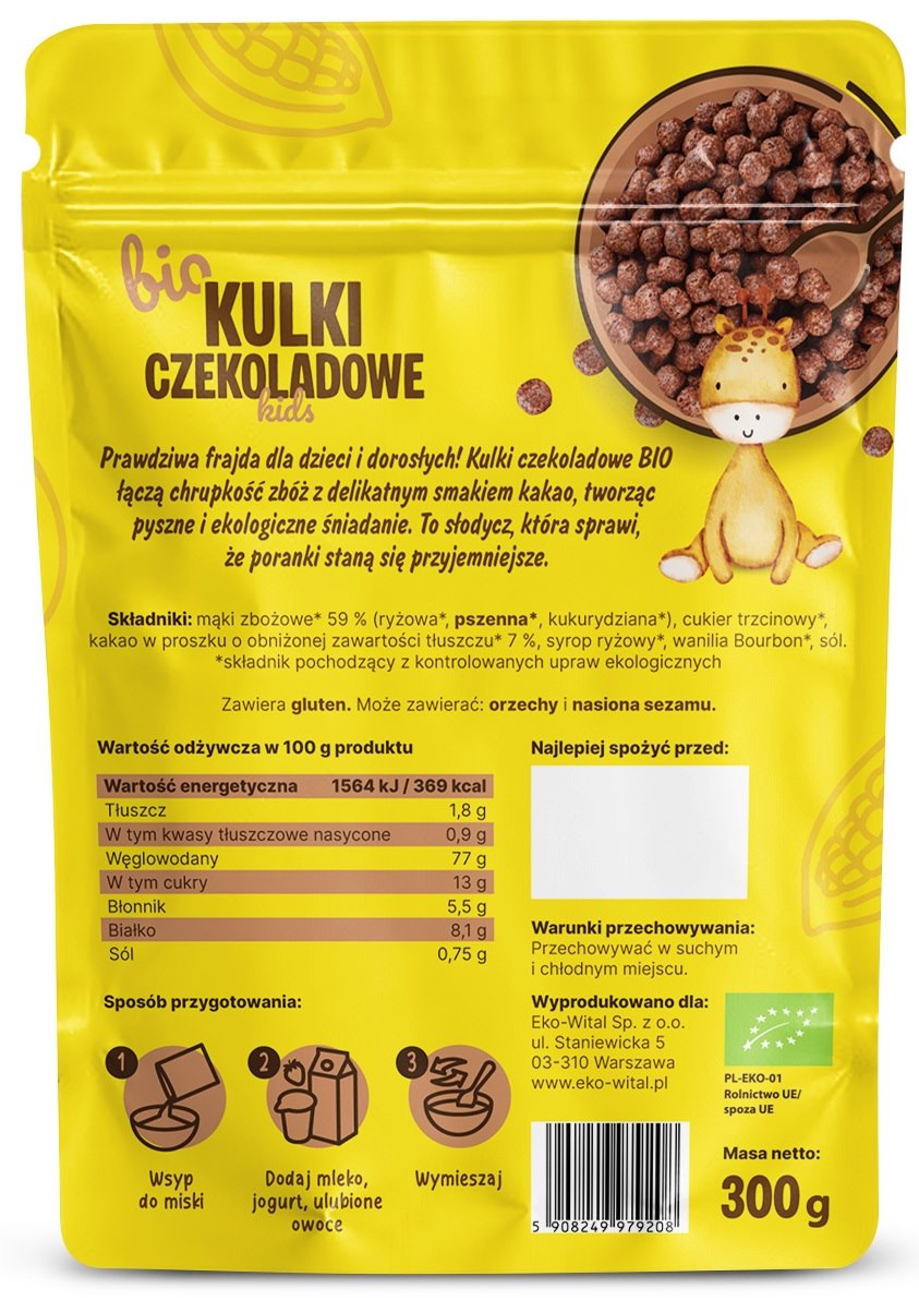 Kulki czekoladowe BIO 300 g Eko-Wital