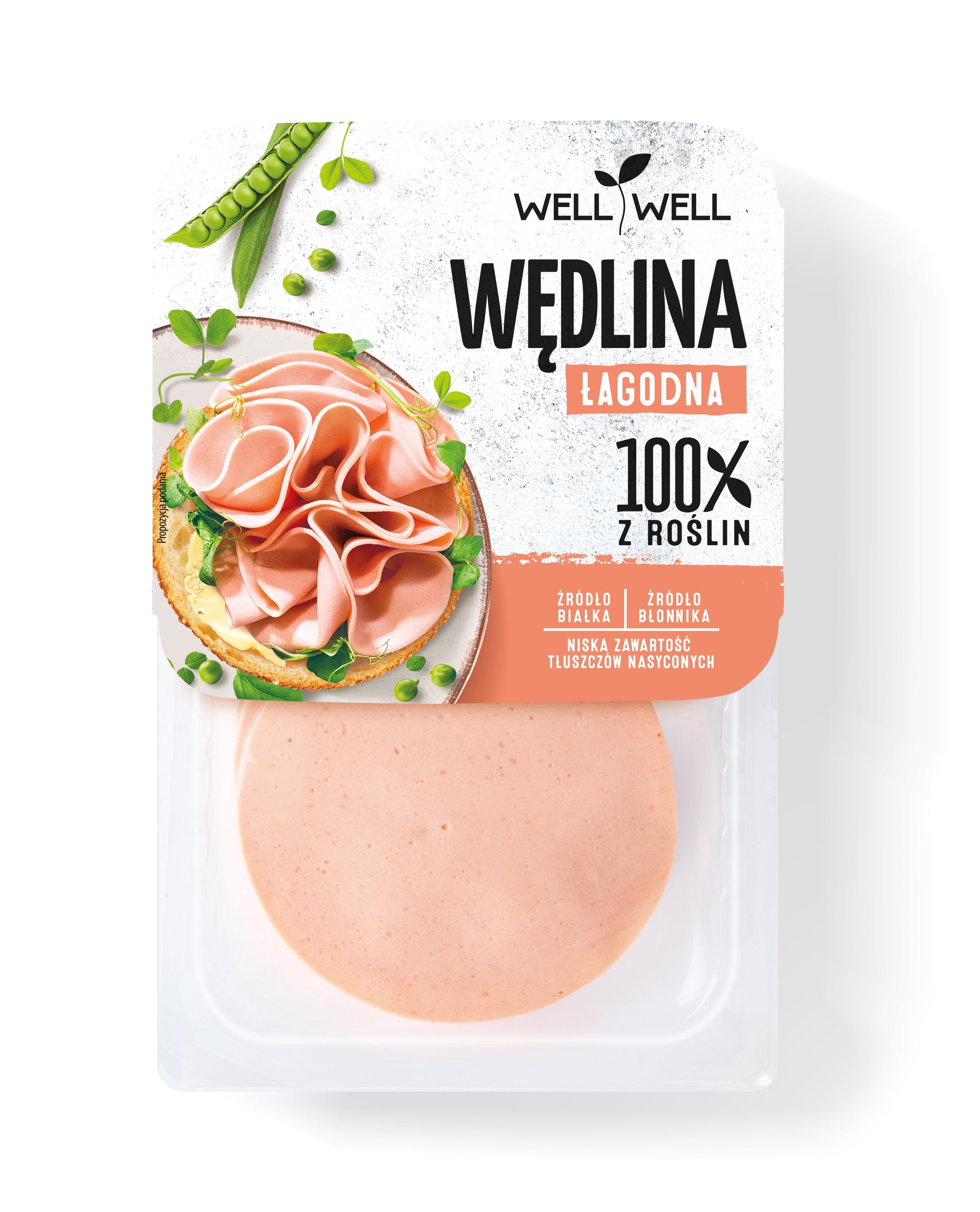 WELL WELL Wędlina roślinna łagodna 100g