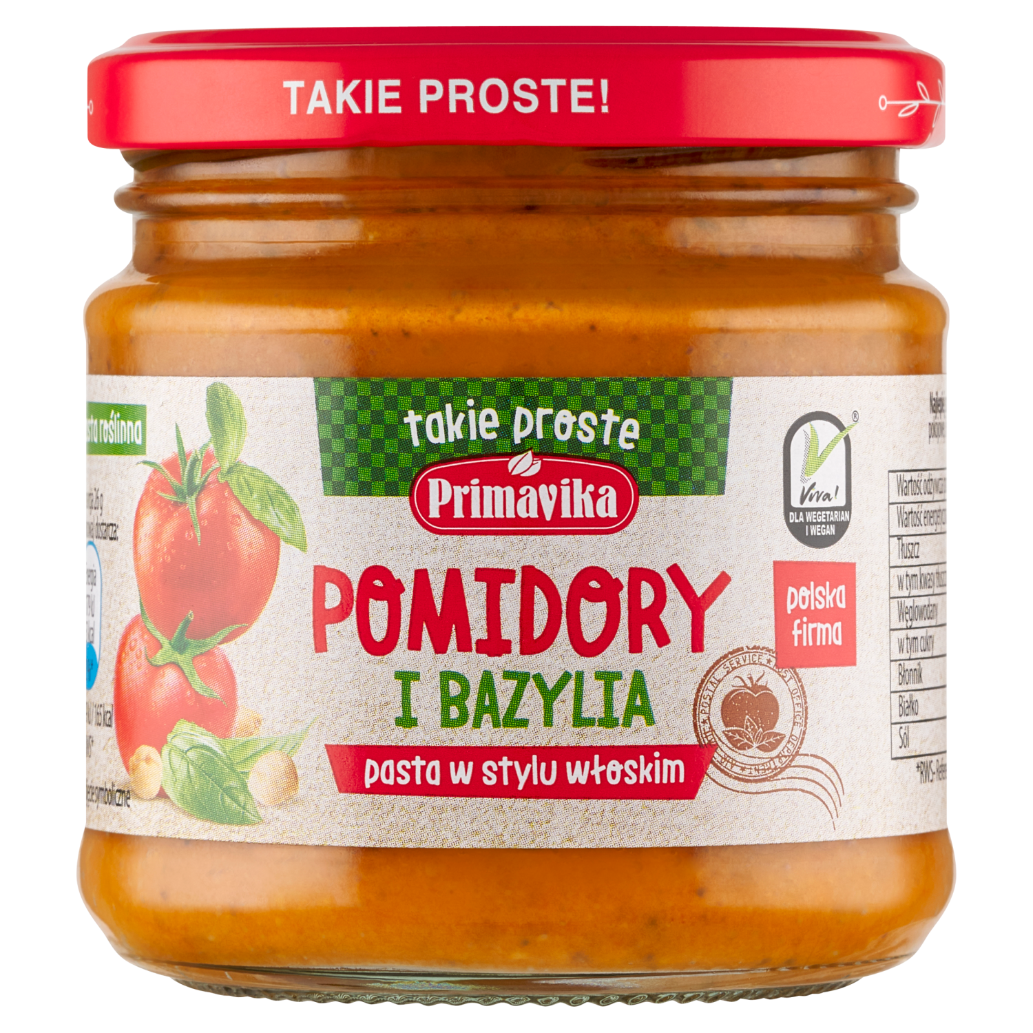 Pasta w stylu włoskim pomidory i bazylia 160g Primavika