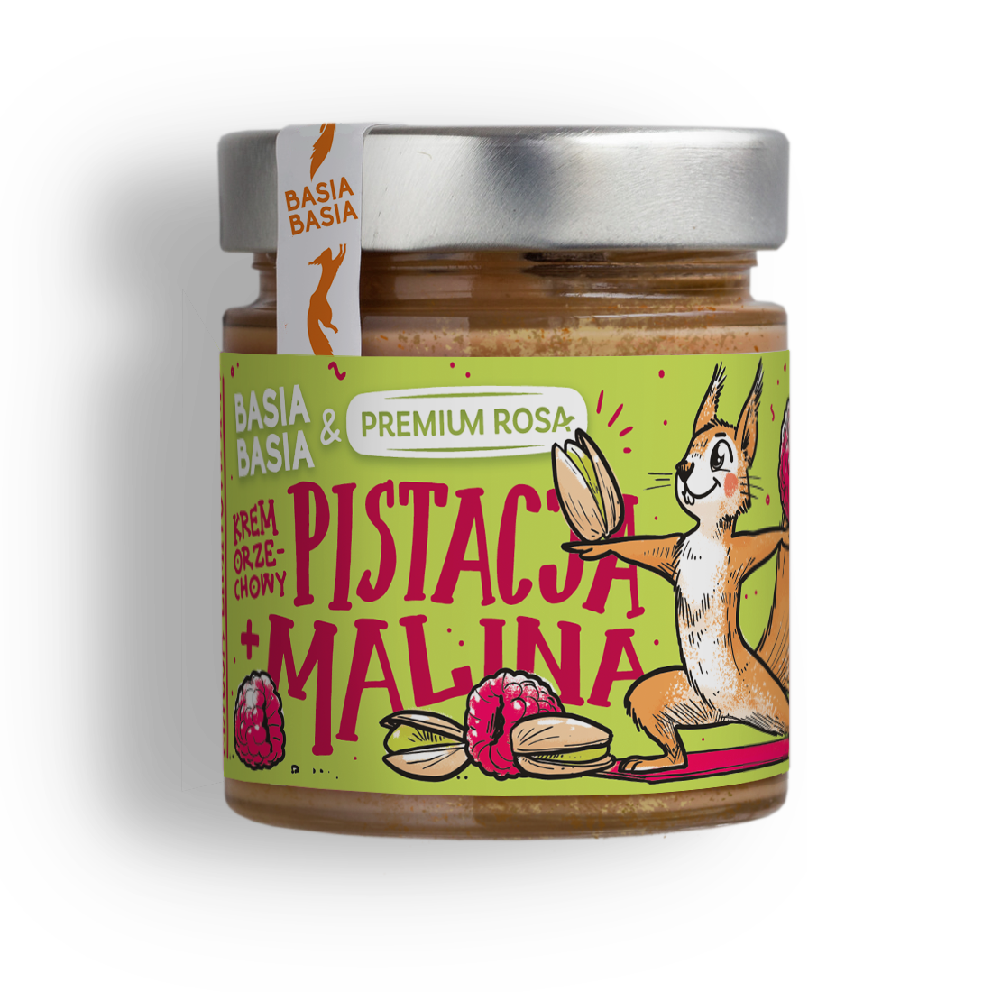 BASIA BASIA Krem orzechowy pistacja + malina 195 g