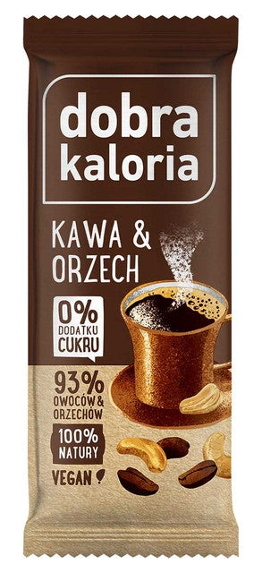 Dobra Kaloria Baton owocowy kawa i orzech